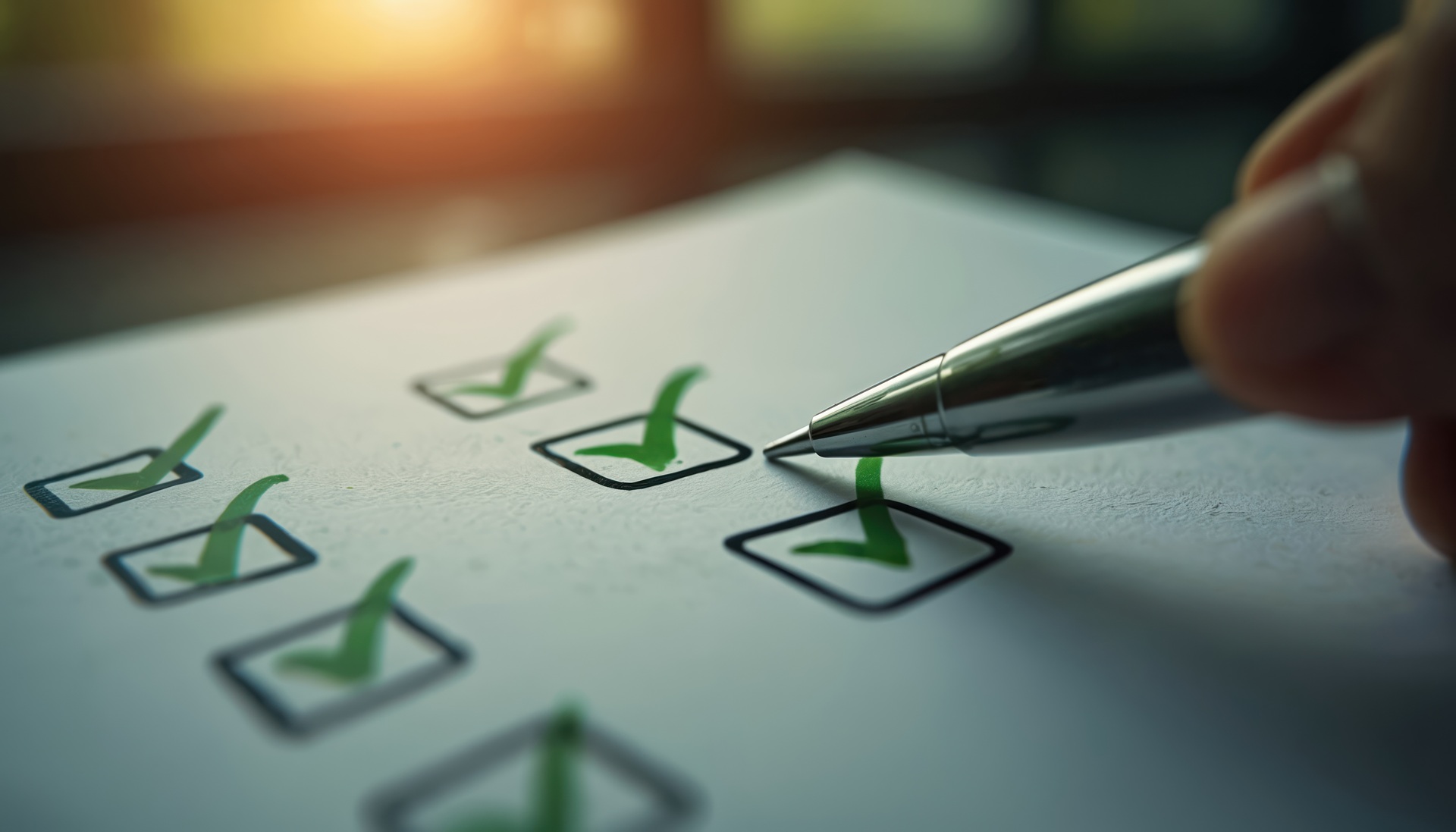 Abgehakte Checkliste für Nachhaltigkeitsziele | green Jobs